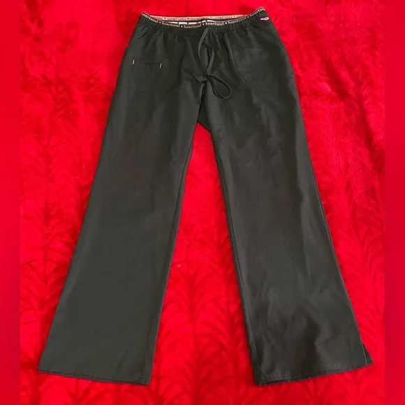 Medium Black HeartSoul Scrub pants Perfect Condition Like New & super Comfy Cute - Picture 1 of 8